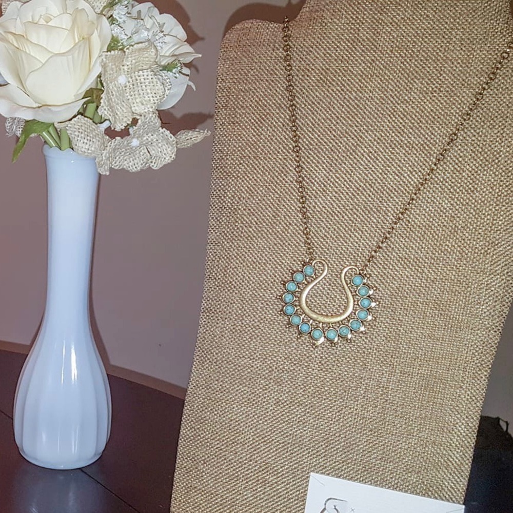 Lotus necklace and earring set